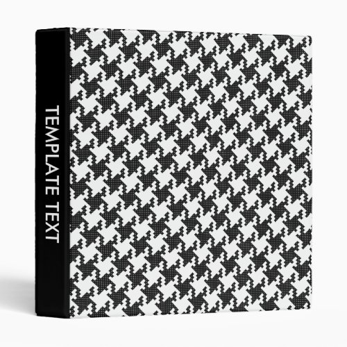 Blackwhite cross_stitch Houndstooth Pied_de_Poule 3 Ring Binder