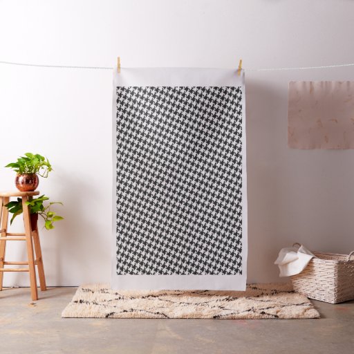 Black white cross-stitch Houndstooth Pied-de-Poule Fabric