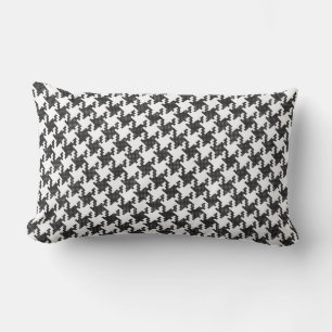 Black&white cross-stitch Houndstooth Pied-de-Poule Lumbar Pillow