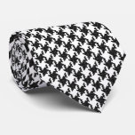 Black&amp;white cross-stitch Houndstooth Pied-de-Poule Tie