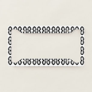 Black white cryptopunk #1 keychain button license plate frame