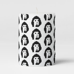 Black white cryptopunk #1 keychain button pillar candle