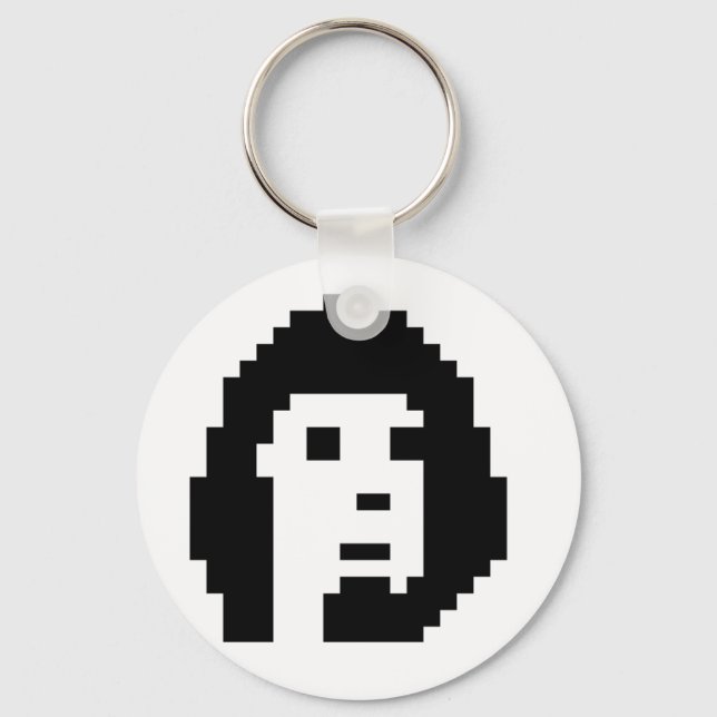 Black white cryptopunk keychain (Front)