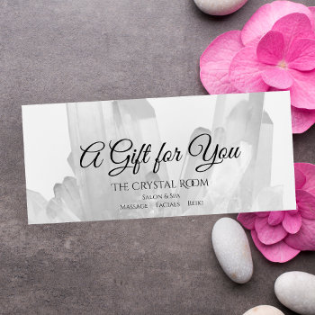 Black / White Crystals Spa Salon Gift Certificate by loraseverson at Zazzle