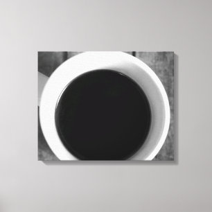 Black & White Cup of Coffee on an Old Crate 16x20 Canvas Print