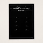 Simple Black White Cursive Keychain Display Card