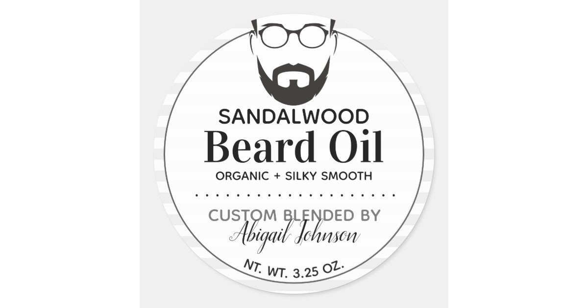 Black & White Custom Blended Men's Beard Oil Label | Zazzle