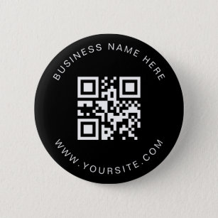 Black & White Custom Business Company QR Code Scan Button