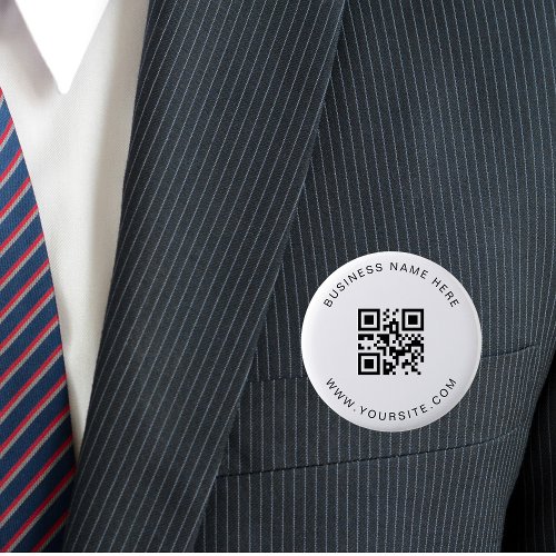 Black  White Custom Business Company QR Code Scan Button