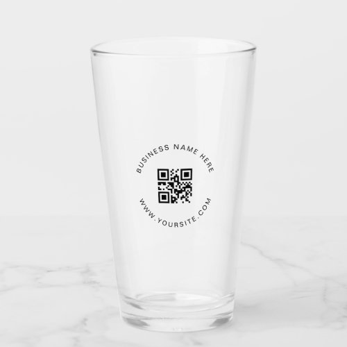 Black  White Custom Business Company QR Code Scan Glass
