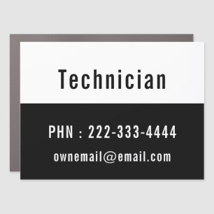 Black & White Custom Business Vehicle Magnet