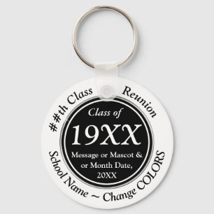 Black, White, Custom, Class of 1972, Party Favors Keychain