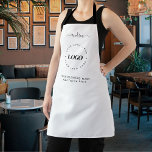 Black White Custom Logo Business Professional Apro Apron<br><div class="desc">Promote your business with this modern,  professional apron featuring custom logo,  elegant calligraphy name & text. Easily add your details by clicking on the "personalize" option.</div>