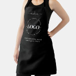 Black White Custom Logo Business Professional Apron<br><div class="desc">Promote your business with this modern,  professional apron featuring custom logo,  elegant calligraphy name & text. Easily add your details by clicking on the "personalize" option.</div>