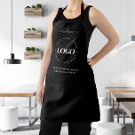 Black White Custom Logo Business Professional Apron<br><div class="desc">Promote your business with this modern,  professional apron featuring custom logo,  elegant calligraphy name & text. Easily add your details by clicking on the "personalize" option.</div>