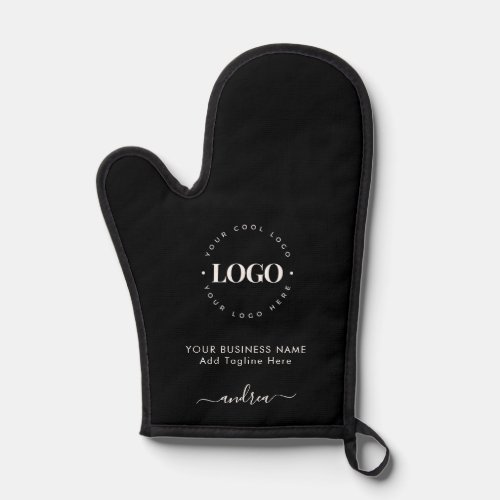 Black White Custom Logo Business Professional Oven Mitt