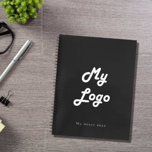 Black white custom logo business QR code Notebook