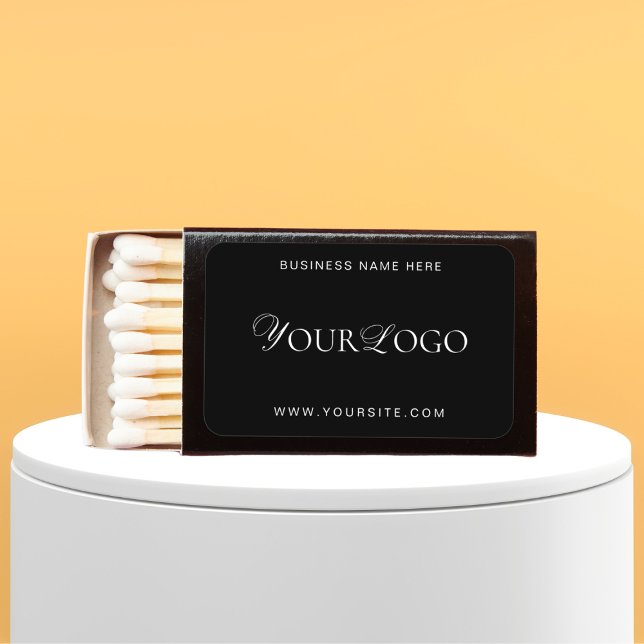 Black White Custom Long Logo Business Corporate Matchboxes (Creator Uploaded)