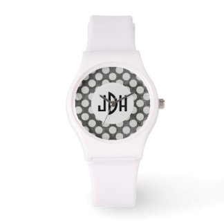 Black White Custom Monogram Silicone Sport Watch