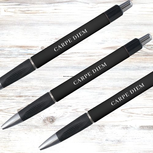 Black white custom motto slogan motivational pen