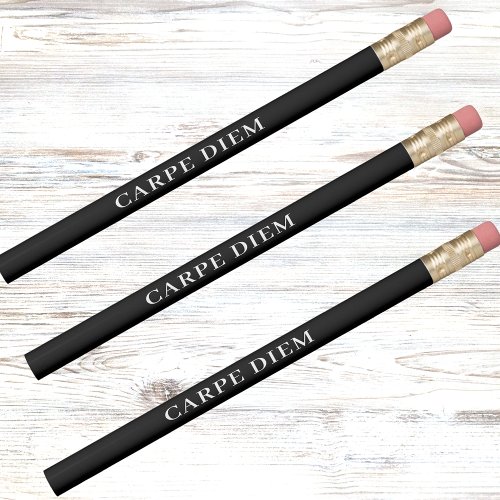 Black white custom motto slogan motivational pencil