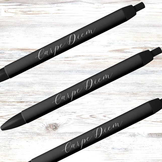 Black white custom motto slogan script pen (Creator Uploaded)