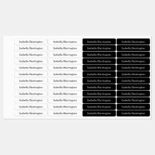 Black/White Custom Name Iron-On Fabric Clothing Labels