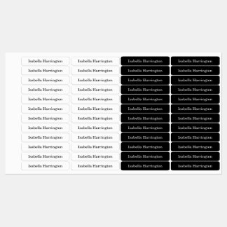 Black/White Custom Name Iron-On Fabric Clothing Labels