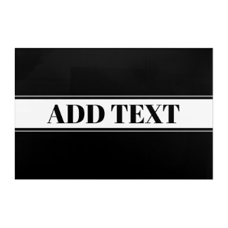Black & White Custom Name Stripe Acrylic Print