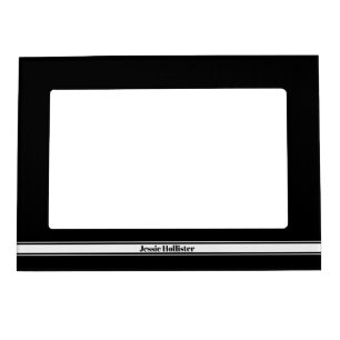Black & White Custom Name Stripe Magnetic Frame