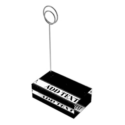 Black & White Custom Name Stripe Place Card Holder