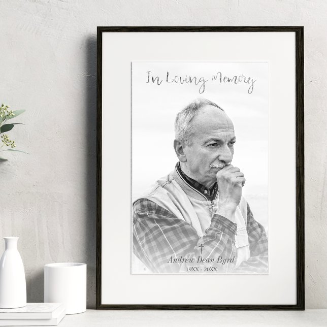 Black & White Custom Photo for Funeral Service Poster (Creator Uploaded)