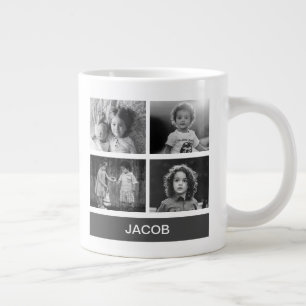 Black & White Custom Photo – Personalized Giant Coffee Mug