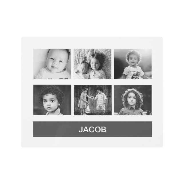 Black & White Custom Photo – Personalized Metal Print (Front)