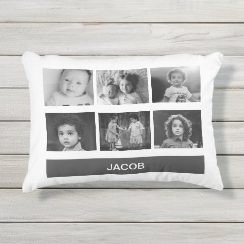 Black  White Custom Photo  Personalized Outdoor Pillow
