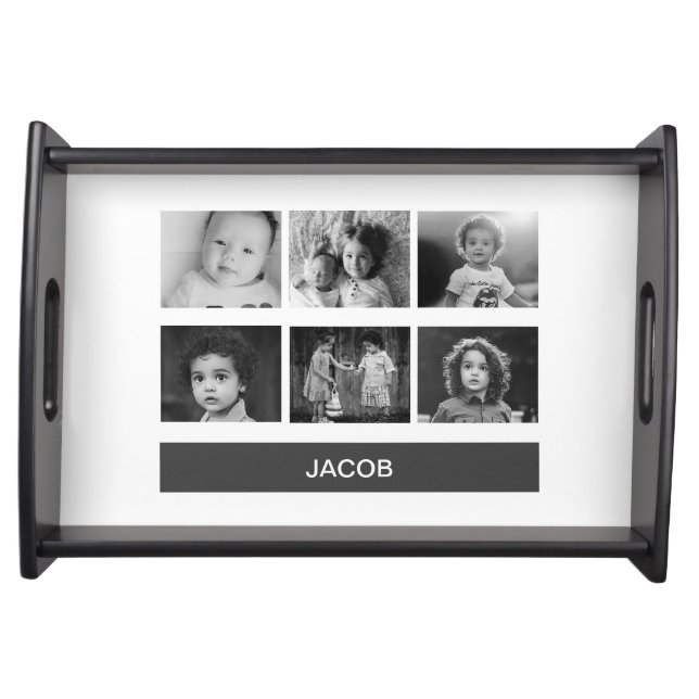 Black & White Custom Photo – Personalized Serving Tray (Front)