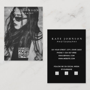Black & White Custom Photo Template Business Card