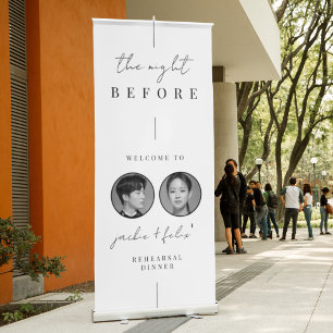 Black & White Custom Photo Wedding Welcome Sign