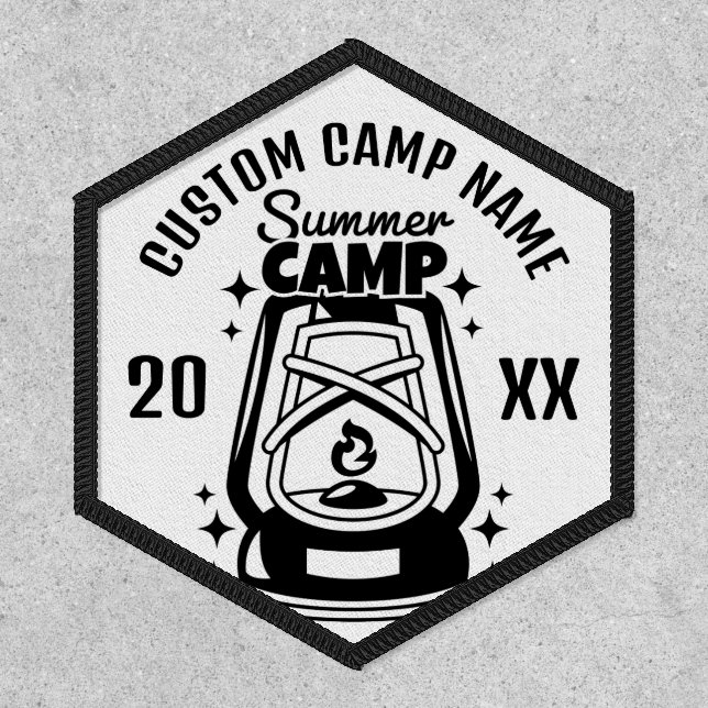Black & White Custom Summer Camp Patch (Front)