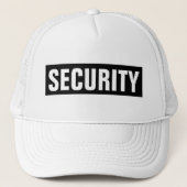 Black White Custom Text Security Template Unisex Trucker Hat (Front)