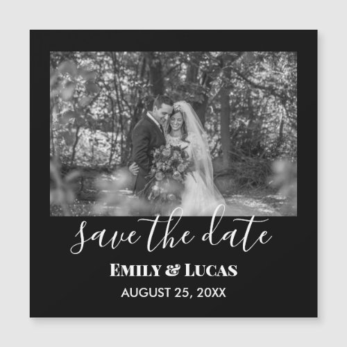 Black White Custom Wedding Photo Simple Elegant