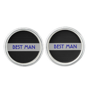 Black/White Customizable Best Man Cufflinks