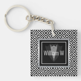Black & white customizable keychain