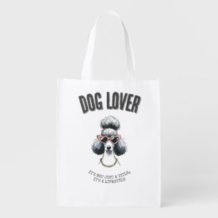 Black & White Customized Dog Lover Grocery Bag