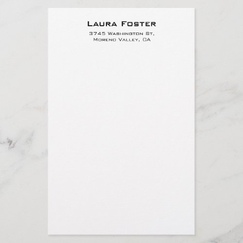 Black  White Cute Elegant Minimalist Style Stationery