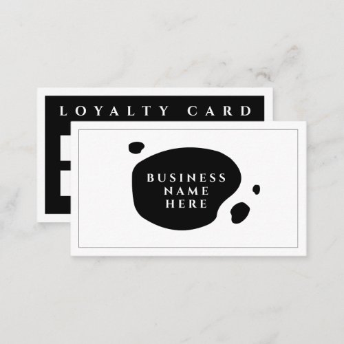 Black White Cute Minimalist Salon Coffee Shop Loyalty Card