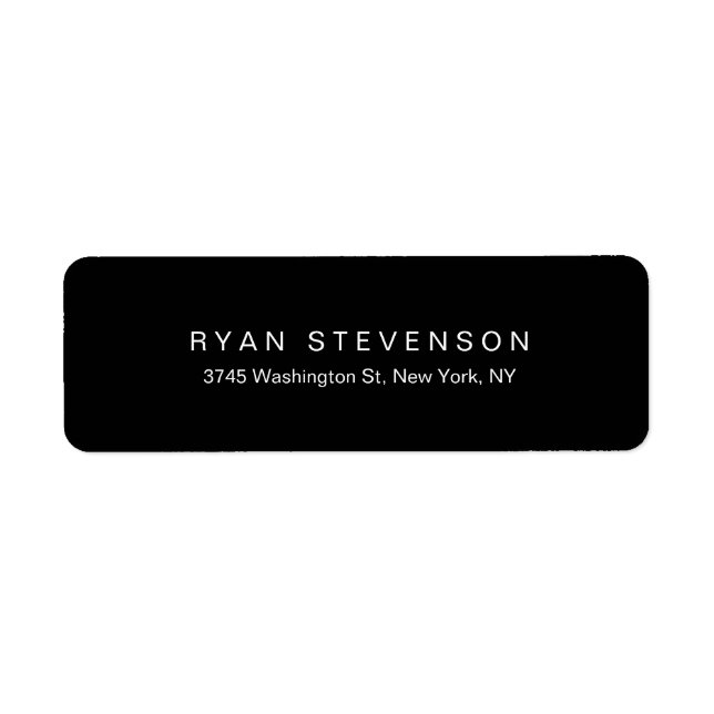 Black & White Cute  Modern Elegant Professional Label (Front)
