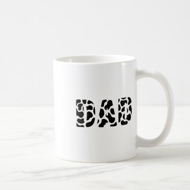 Black White Dad Cow Print Cowboy Animal Pattern Fa Coffee Mug (Right)