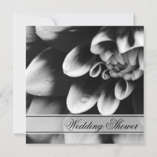 Black White Dahlia Couples Wedding Shower Invitation