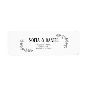 Black & White Daisy Branch Label
